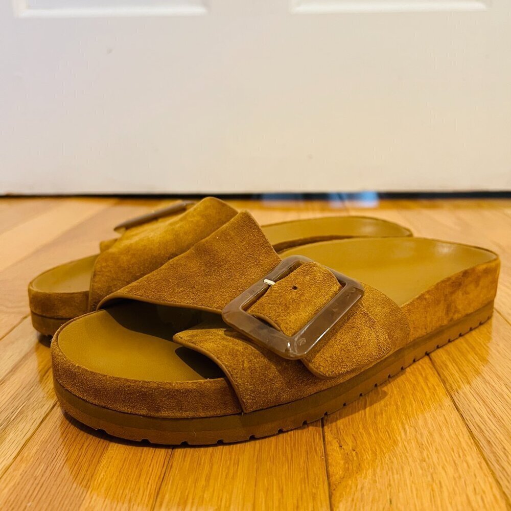 VINCE Grant Slides Womens Size 8 M Shoes Suede Espadrille Slip-On Flat Sandals - Picture 9 of 16